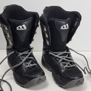 Morrow Slick Black Snowboard Boots Kids 4 Winter Sports